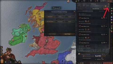 Crusader Kings 3 Automated Army Options