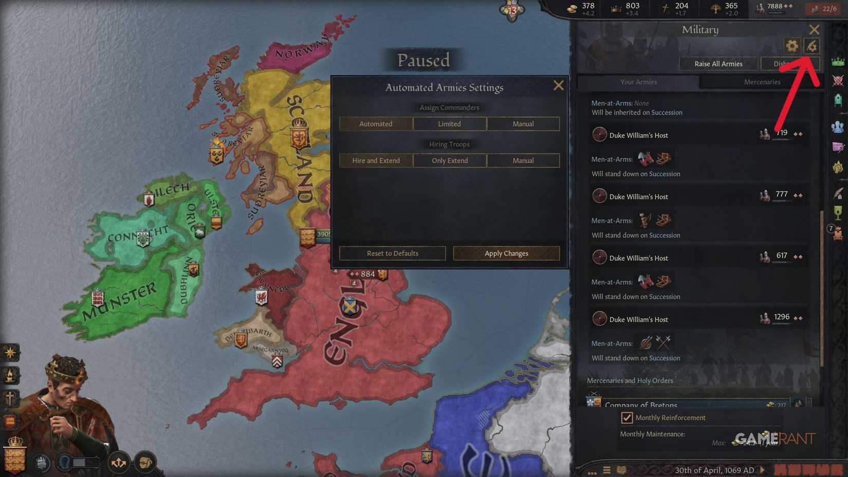 Crusader Kings 3 Automated Army Options
