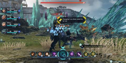 Elma, L, and Irina fighting together with high evasion, showcasing one of the best parties in Xenoblade Chronicles X