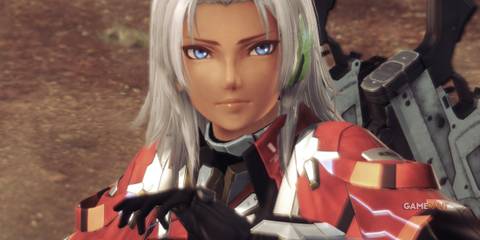 Elma looks ahead with a focused gaze during a cutscene in Xenoblade Chronicles X Definitive Edition
