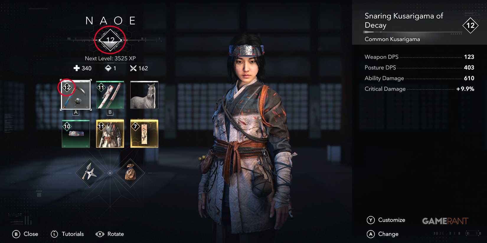 Equipping Gear Is Currently Restricted Screen Assassin's Creed Shadows Character Level-1