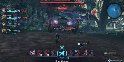 Facing a Silhouette Tectinsula with Lin in the squad, using the best build for Lin in Xenoblade Chronicles X Definitive Edition