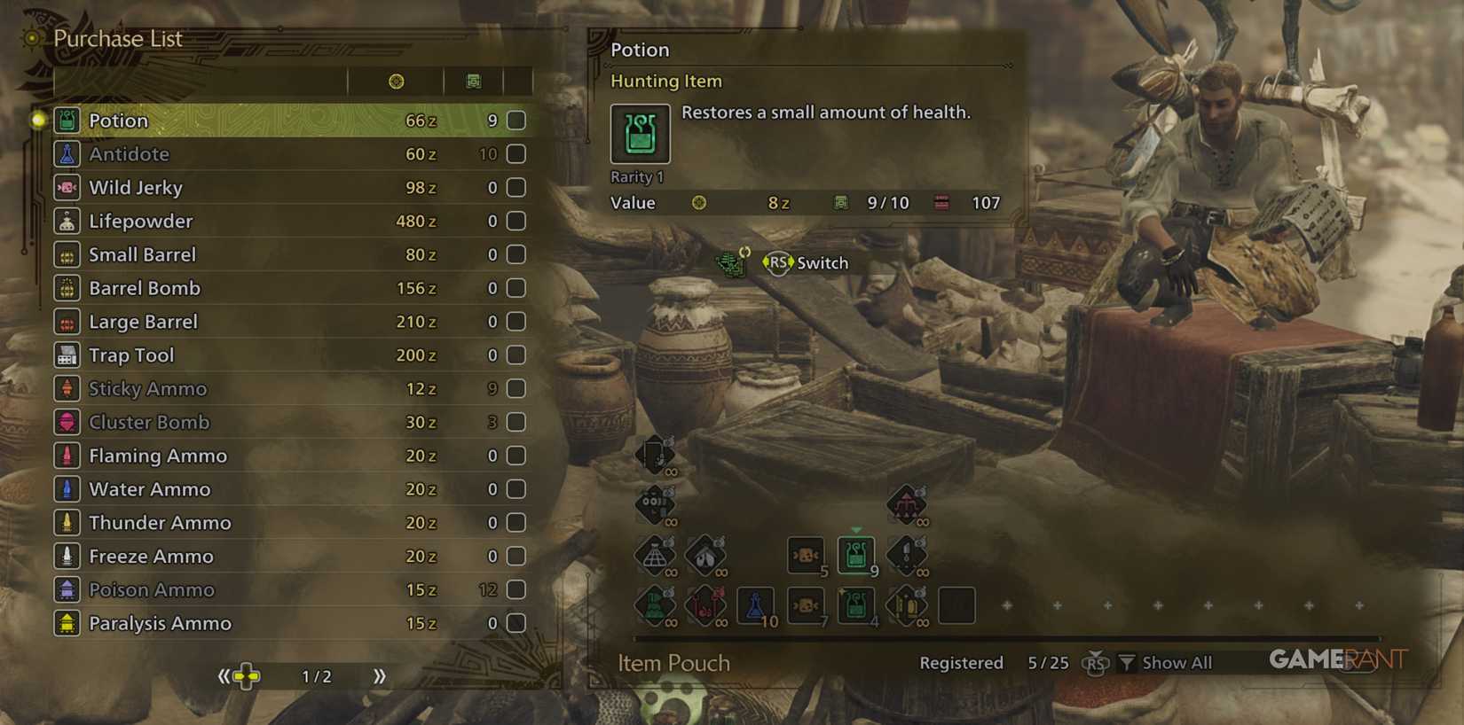 Failing to restock potions in Monster Hunter Wilds may leave hunters without healing in crucial battles