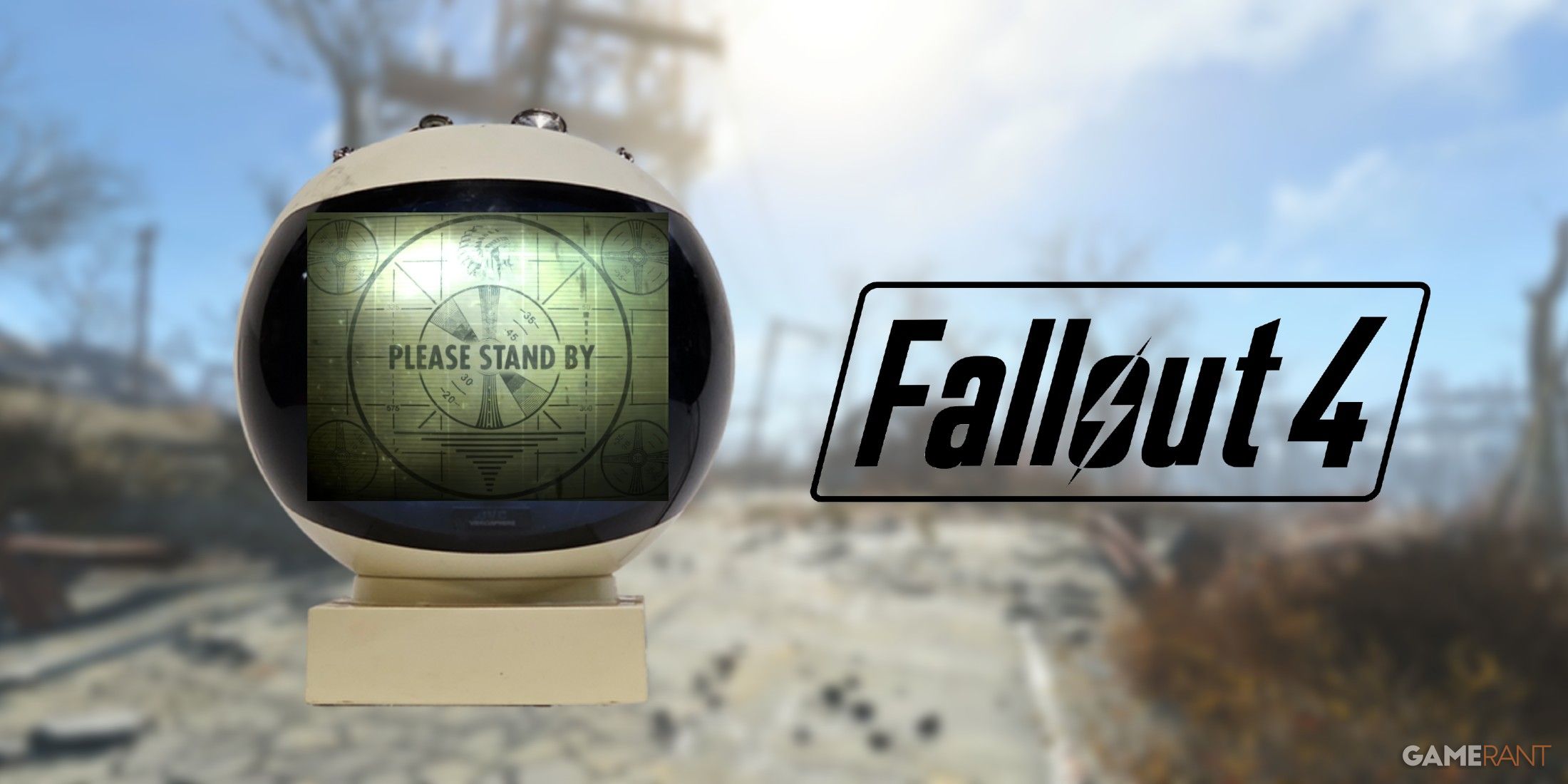 Fallout 4 playerd on 1970s Videosphere TV