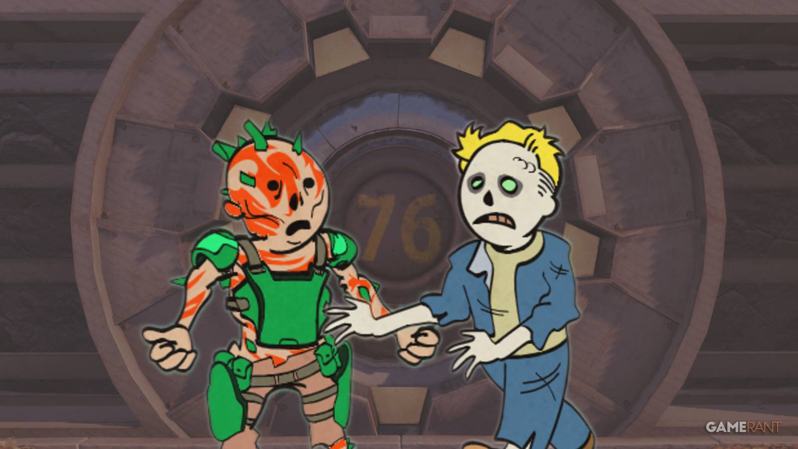 Fallout 76 Vault 76 Background with Scorched and Ghoul Perk Card Art edit GAMERANT
