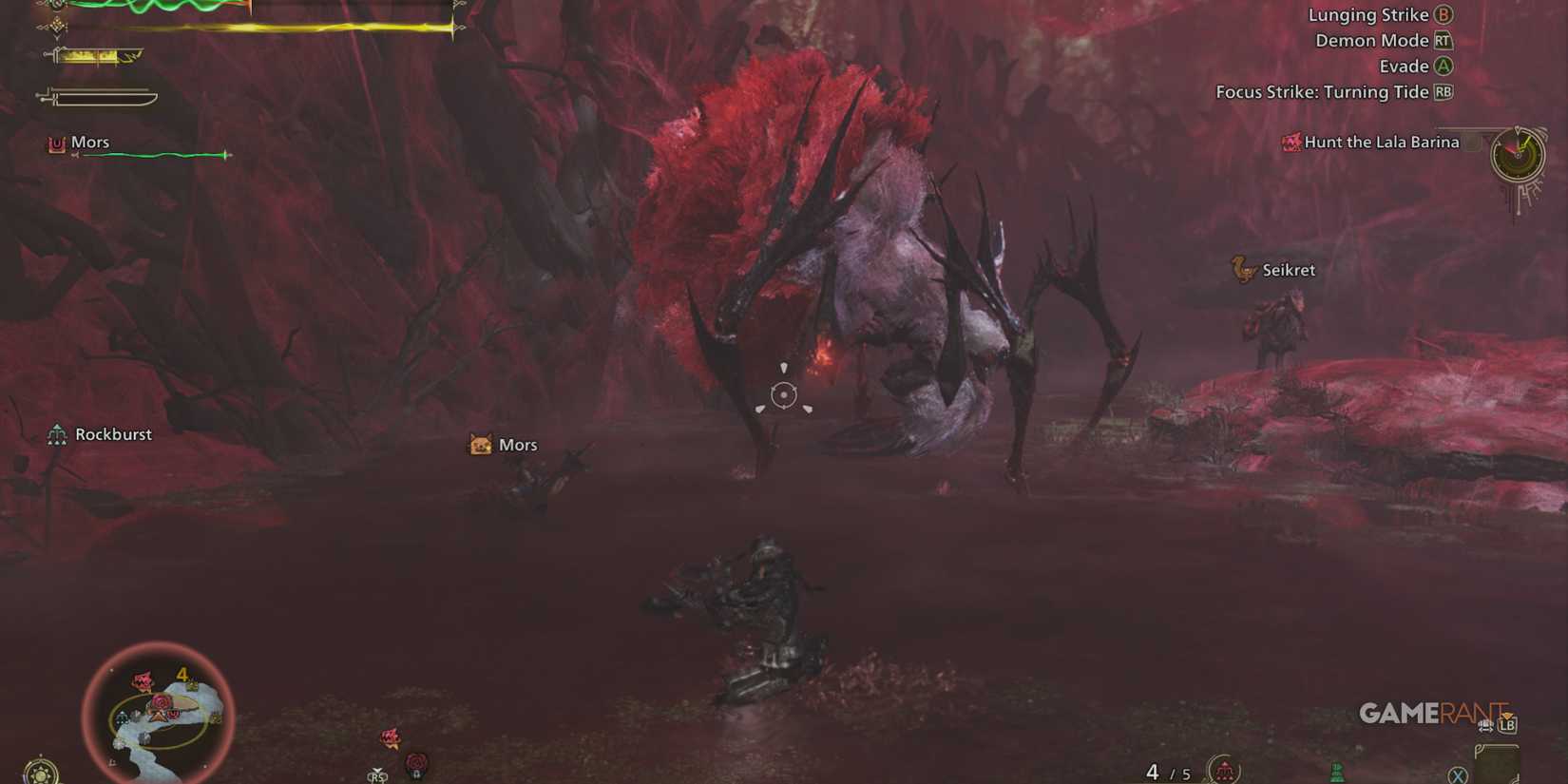 Focus Mode activated in Monster Hunter Wilds, highlighting monster weak points for precise attacks