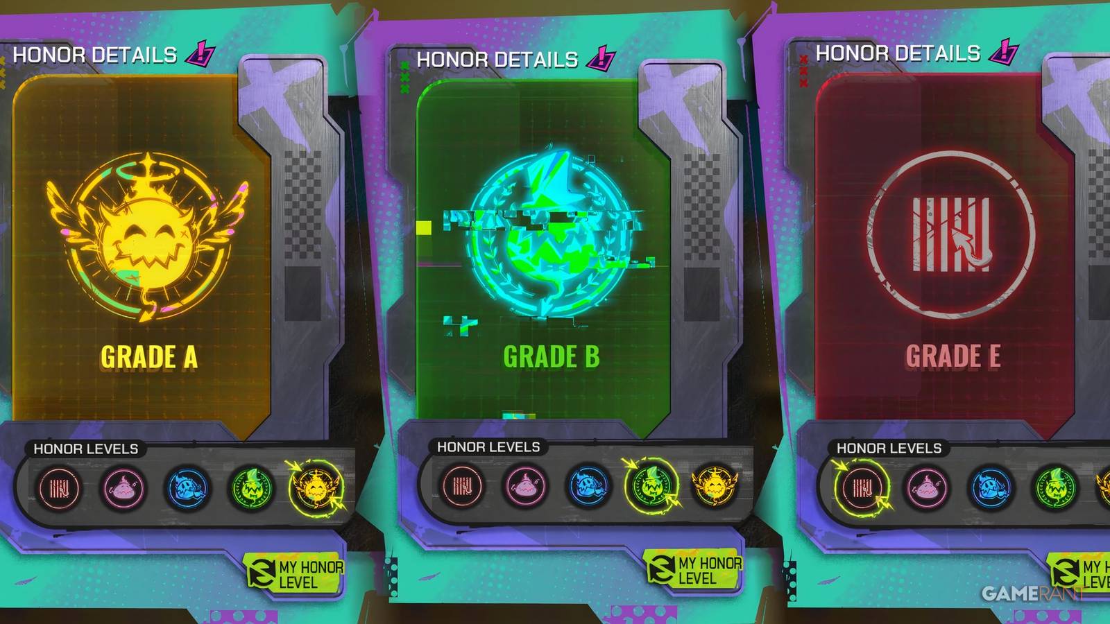 Honor level cards in Fragpunk