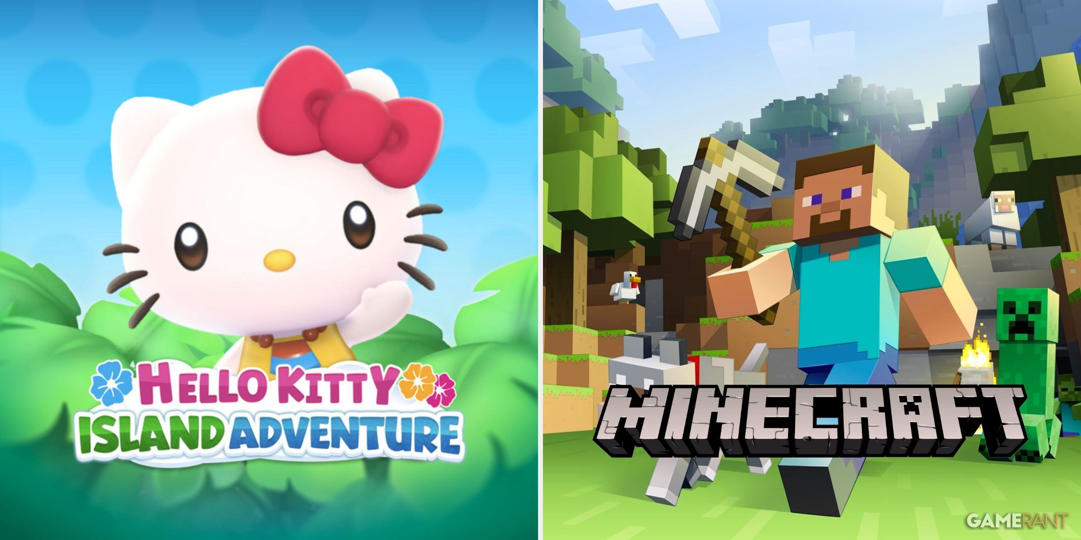 Hello Kitty Island Adventure and Minecraft GameRant Visual