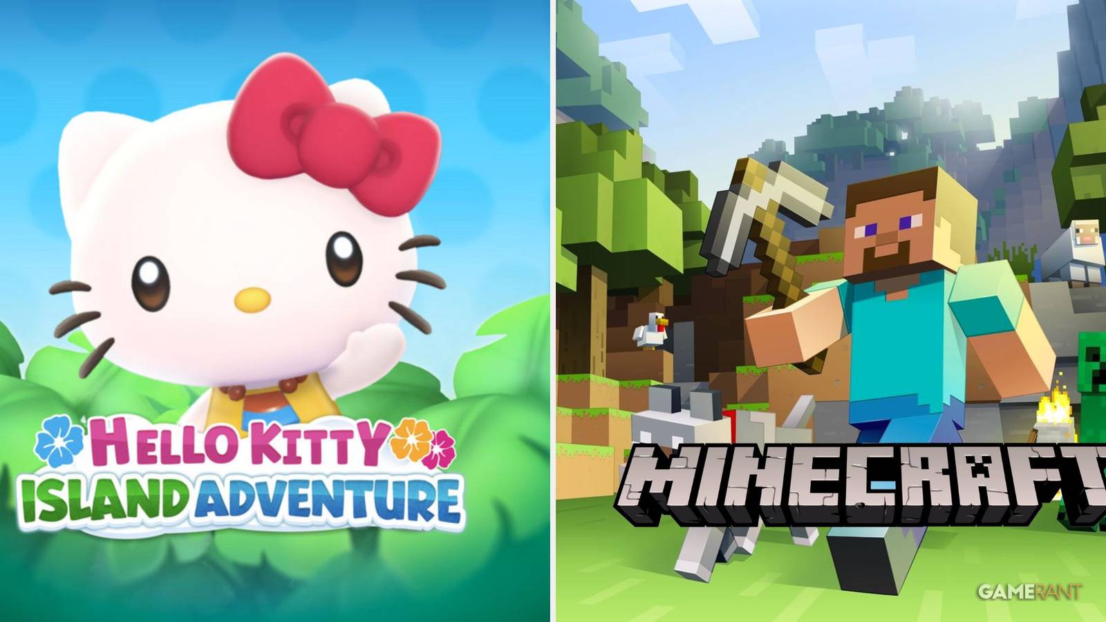 Hello Kitty Island Adventure and Minecraft TheBestWarGames Visual