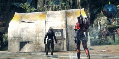 Investigating White Whale debris as part of Skell License quest in Xenoblade Chronicles X Definitive Edition