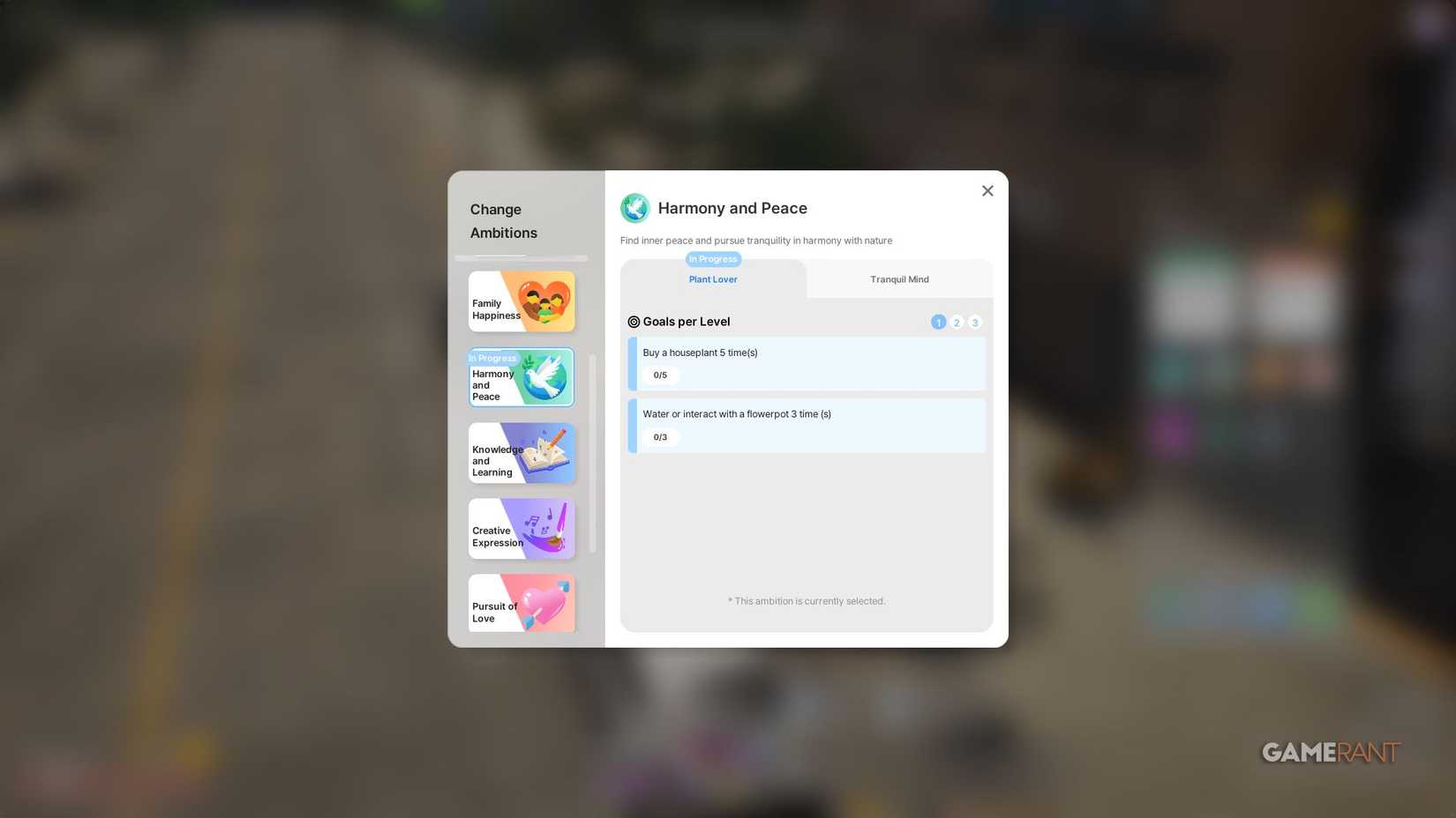 InZOI Change Ambitions