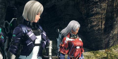 Irina standing beside Elma in a forest, both considered among the best party members in Xenoblade Chronicles X