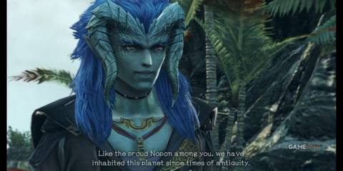 L speaks about the heritage of his people during a dialogue scene in Xenoblade Chronicles X Definitive Edition