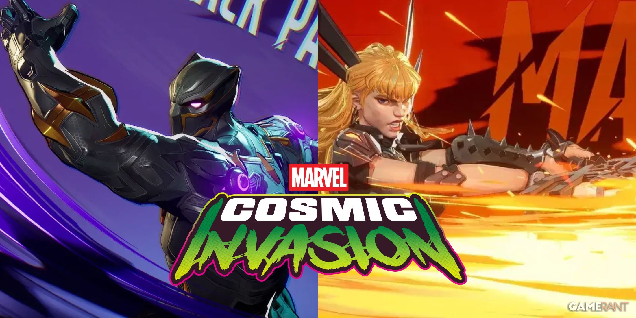 Black Panther Magik Marvel Rivals renders Marvel Cosmic Invasion Logo