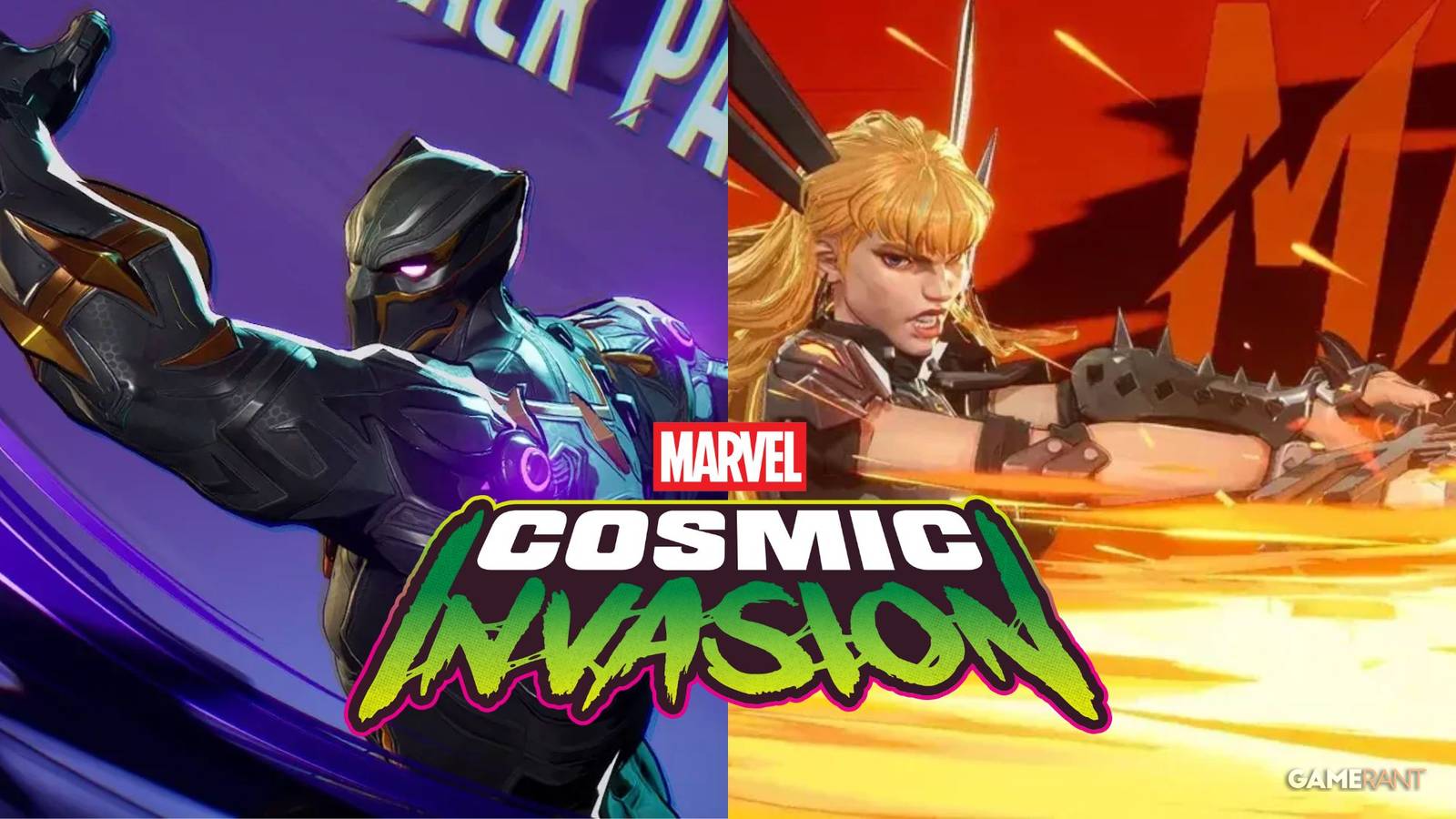 Black Panther Magik Marvel Rivals renders Marvel Cosmic Invasion Logo