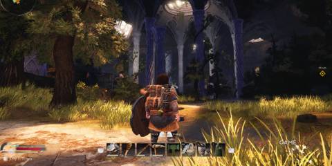 Lord Of The Rings: Return To Moria - Best Base Locations player stands in a lush natural area