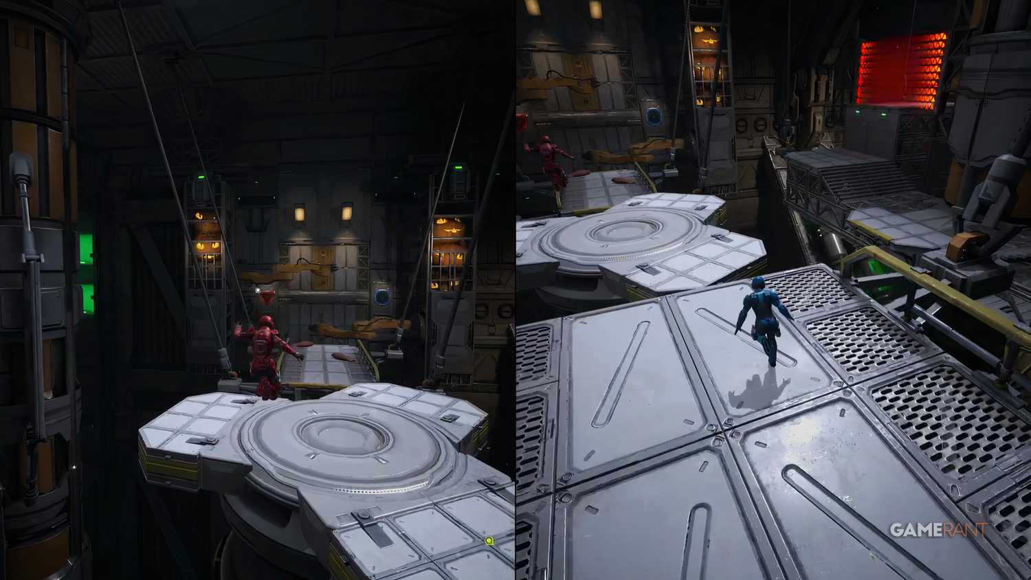 Outra imagem do jogo Split Fiction mostrando o Mercado Lunar.