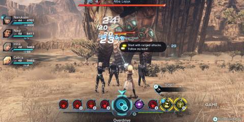 Nagi, Irina and Celica dealing heavy damage in Overdrive, one of the best late-game parties in Xenoblade Chronicles X