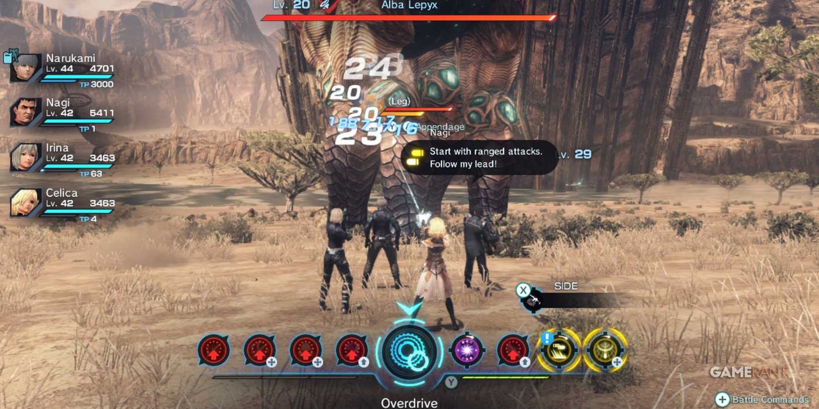 Nagi, Irina and Celica dealing heavy damage in Overdrive, one of the best late-game parties in Xenoblade Chronicles X