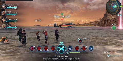 Party preparing to battle a level 25 enemy during Skell License quest in Xenoblade Chronicles X Definitive Edition