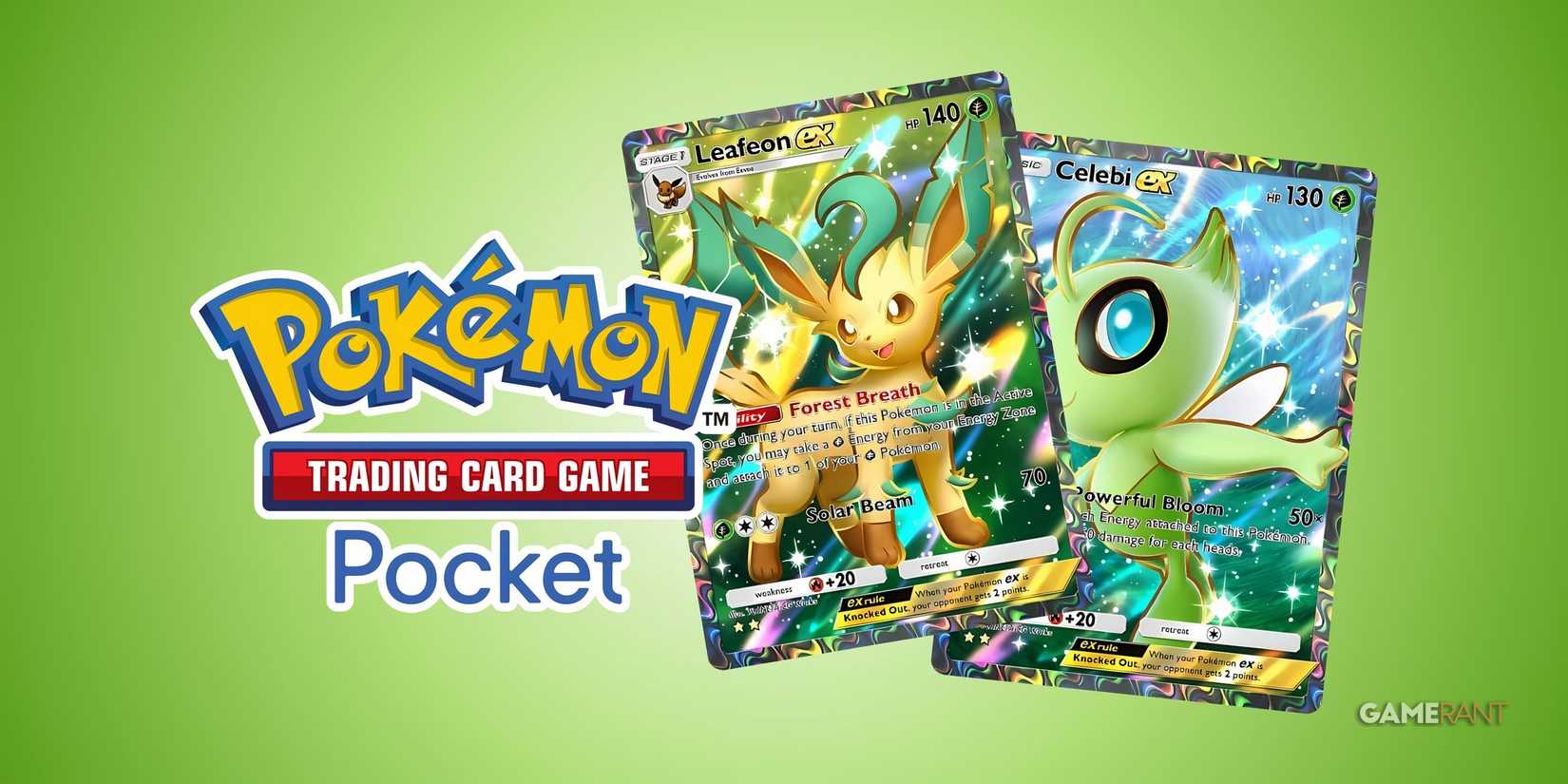 leafeon ex and celebi ex cards in pokemon tcg pocket.