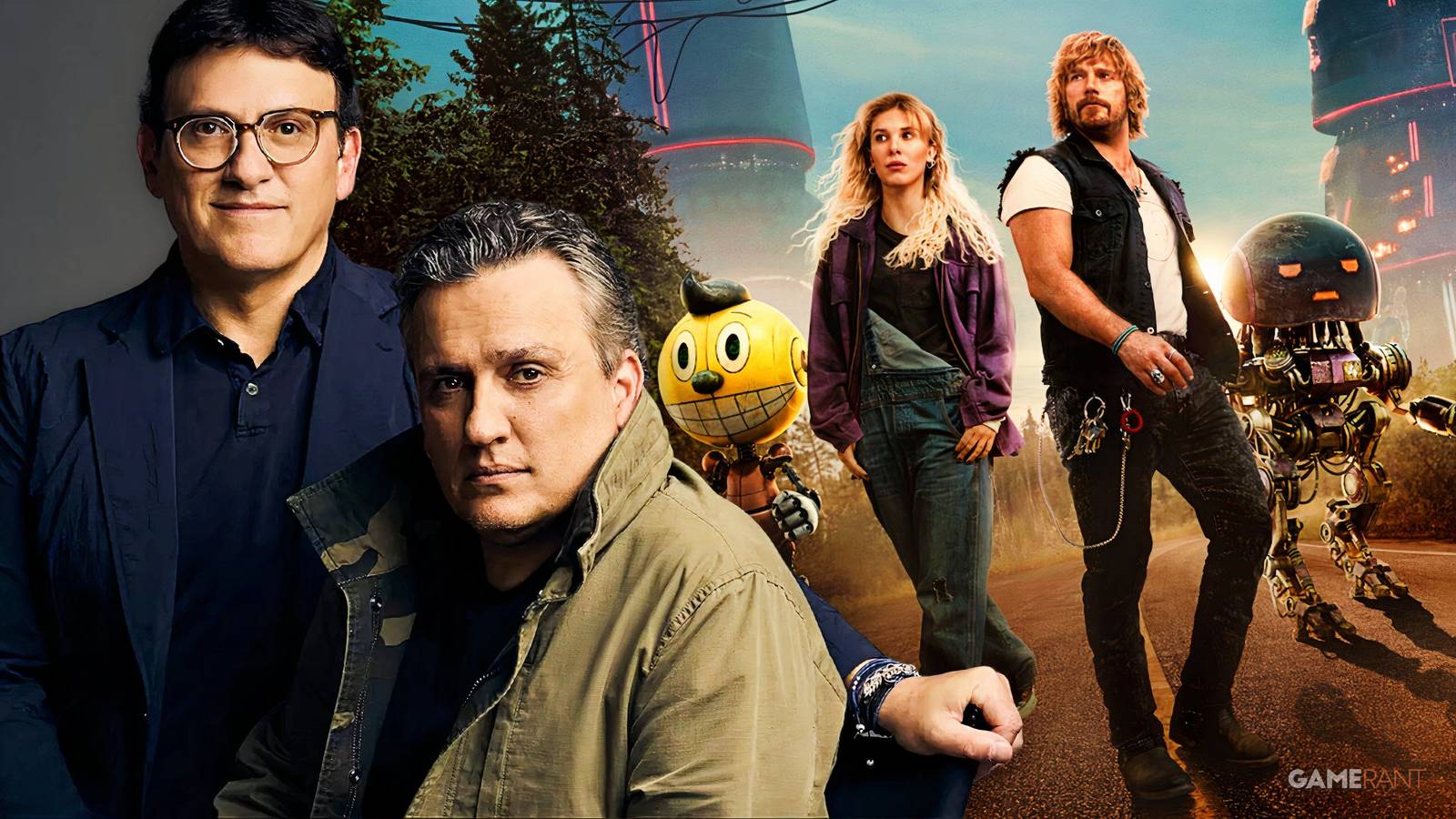 anthony russo, joe russo, chris pratt, millie bobby-brown in the electric state