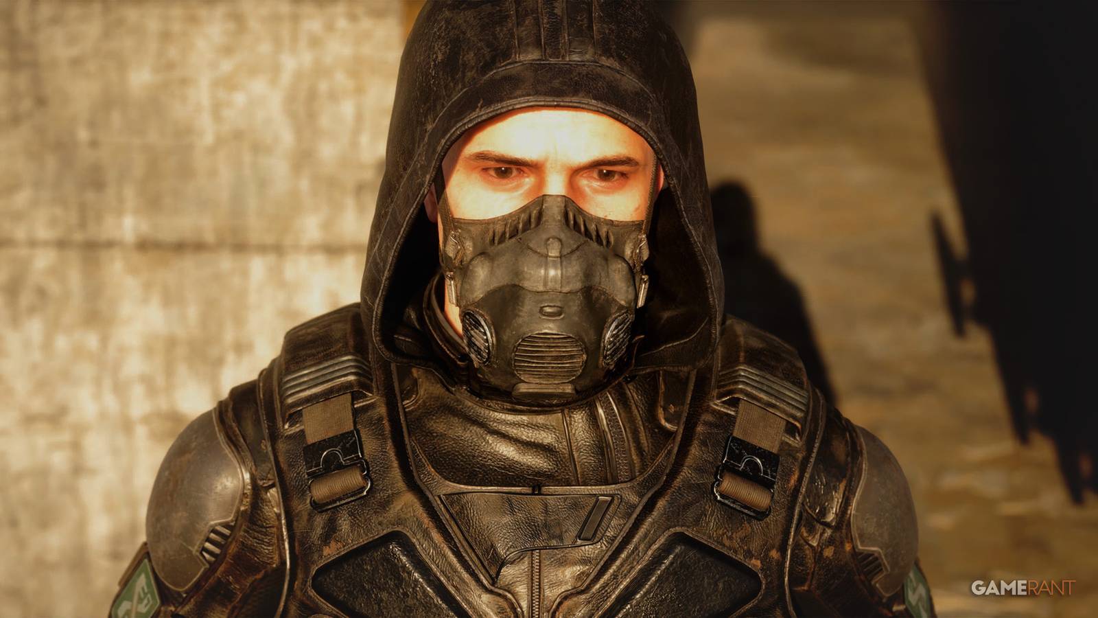 STALKER 2 Heart of Chornobyl character in mask and full gear standing in direct sunlight gameplay screenshot
