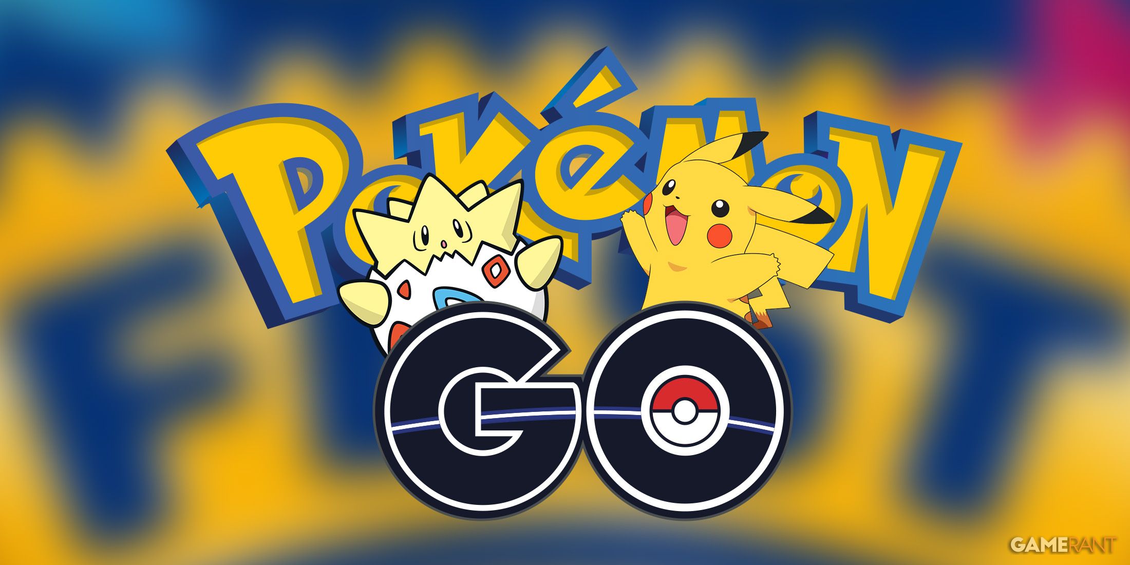 Togepi and Pikachu emerging from Pokemon GO logo