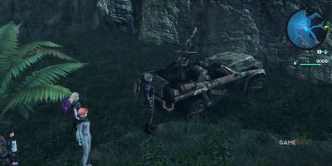 Treasure chest with a Research Probe G2 found beside a wrecked vehicle near FN Site 205 in Noctilum