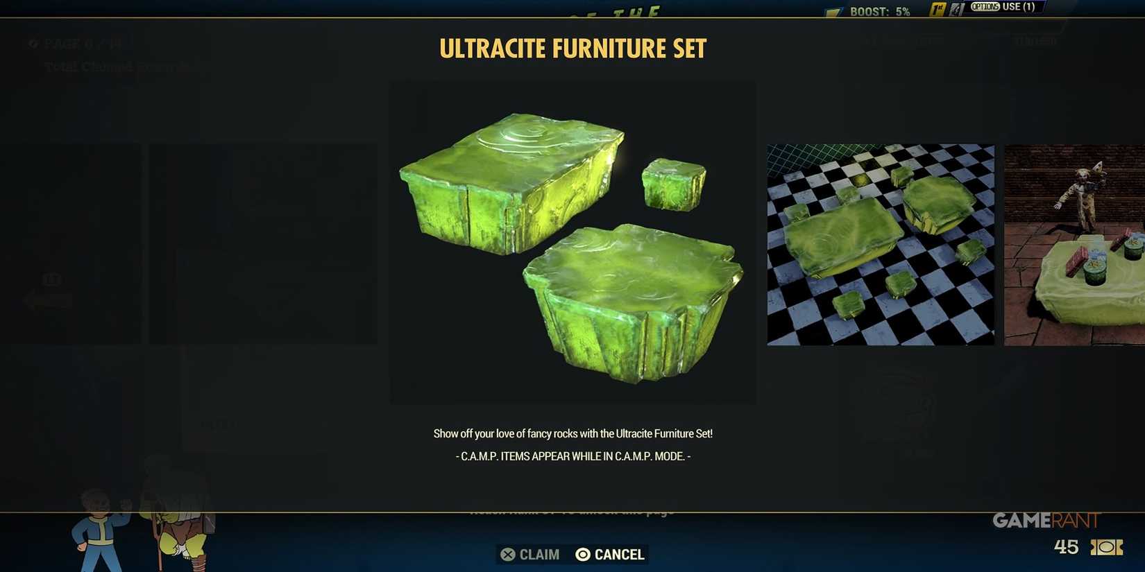 Ultracite Furniture Reward Fallout 76