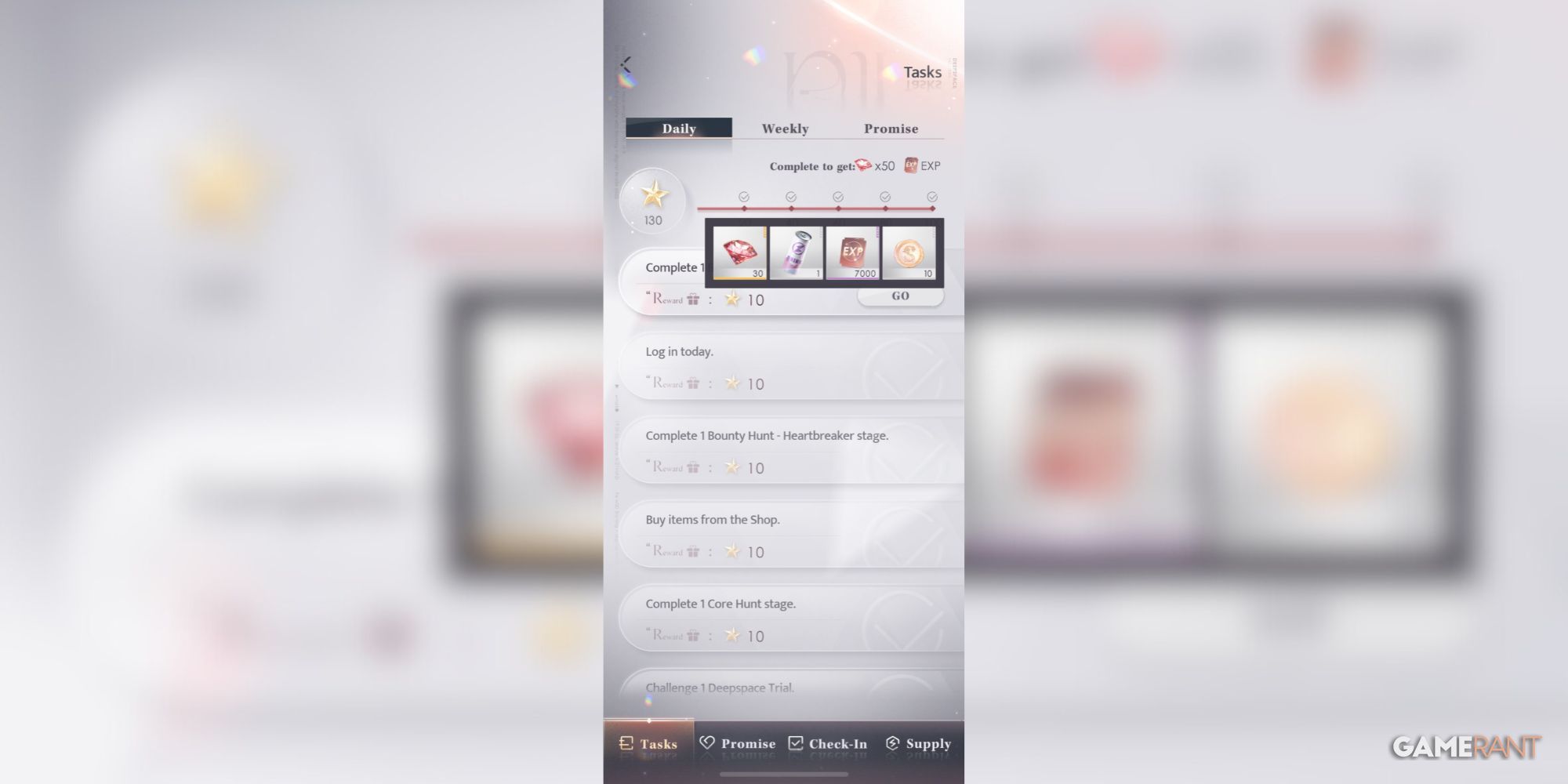 Love and deep sack daily tasks