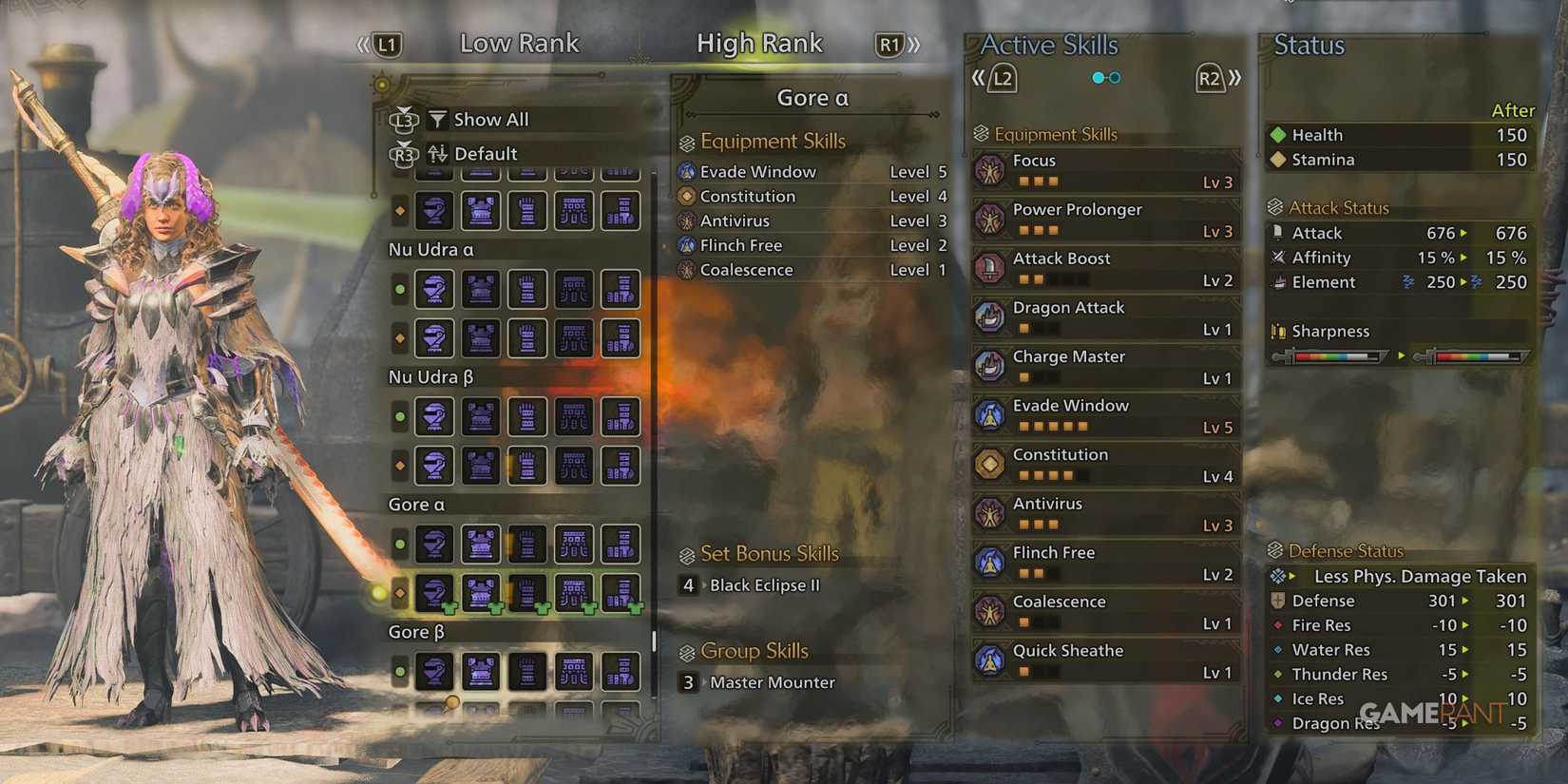 female version Gore armor in Monster Hunter Wilds