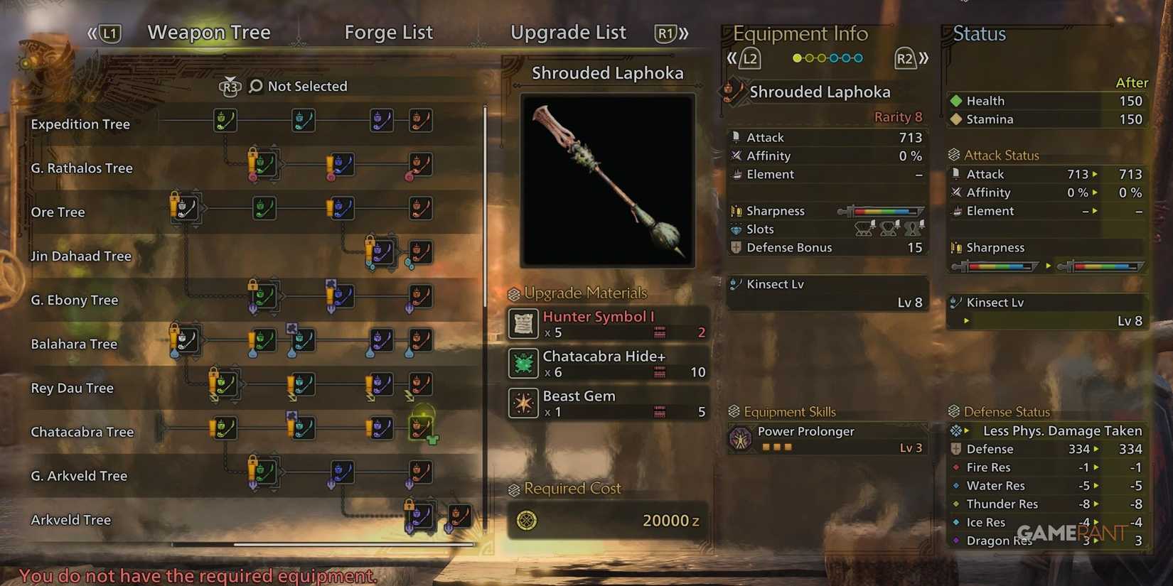 Shrouded Laphoka Insect Glaive in Monster Hunter Wilds