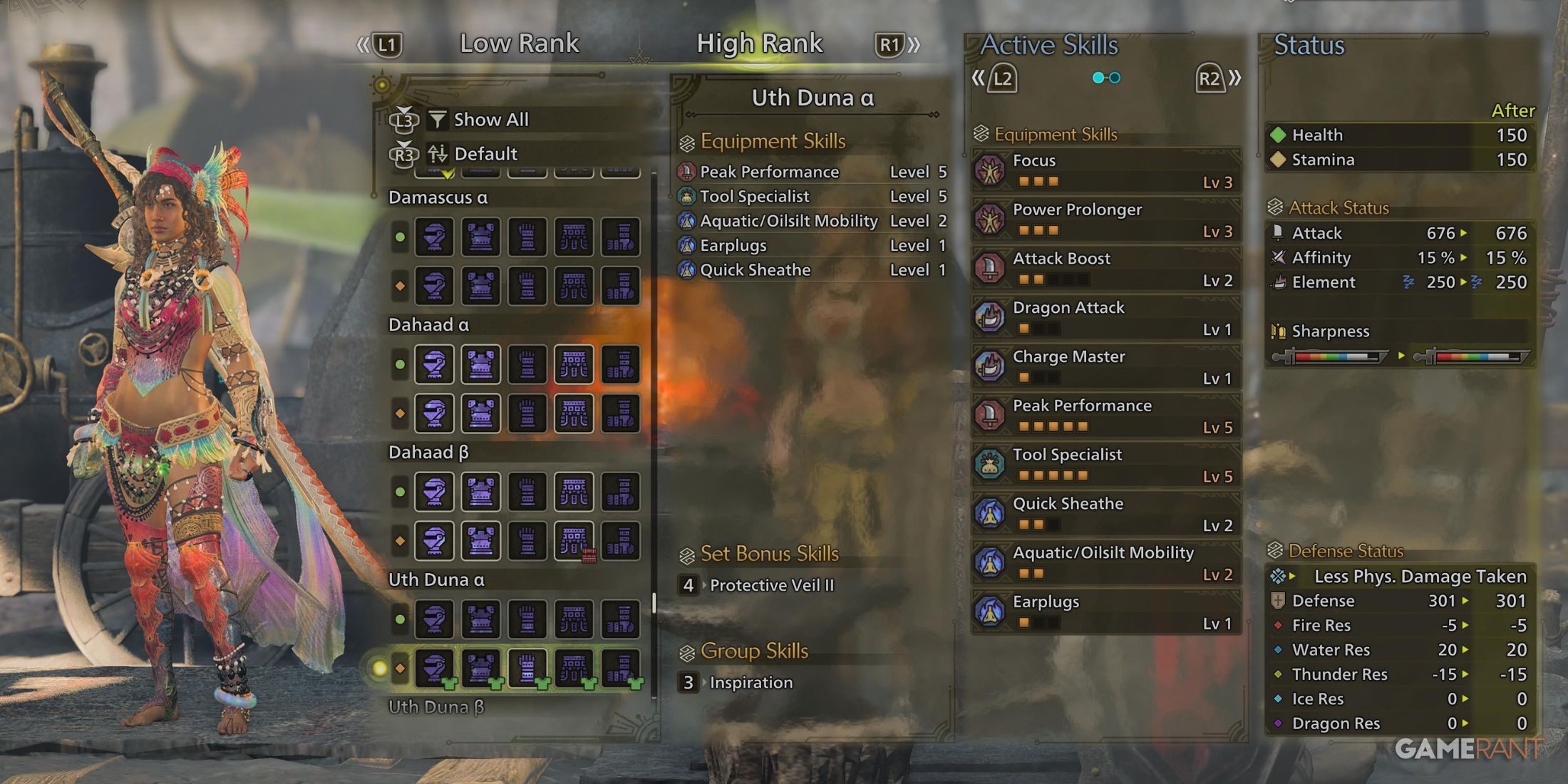 Female version of UTH Duna Armor in Monster Hunter Wilds