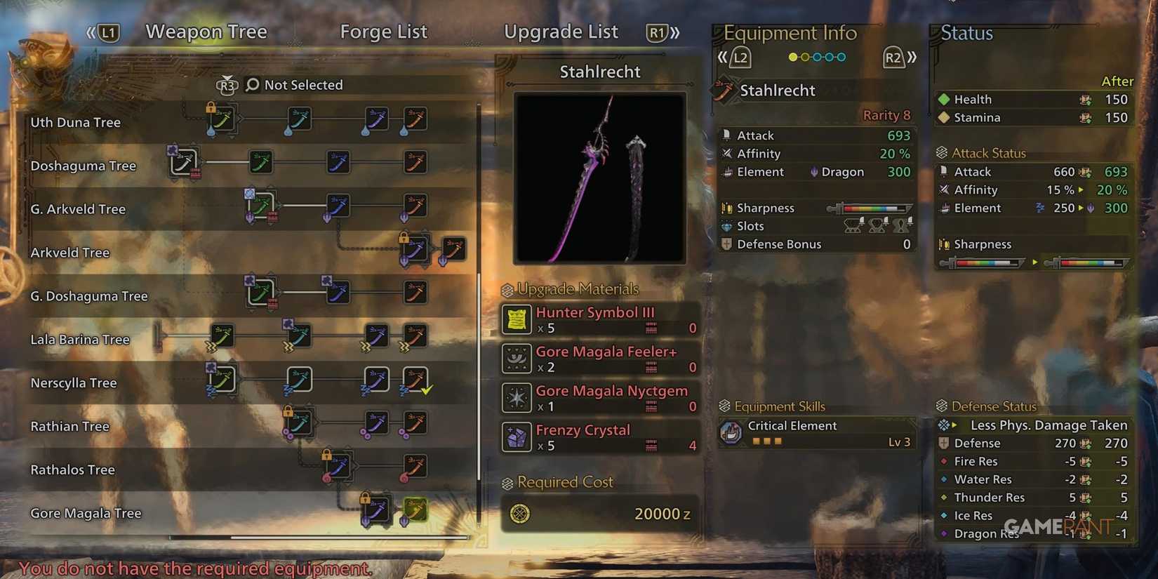 Stahlrecht recipe in Monster Hunter Wilds