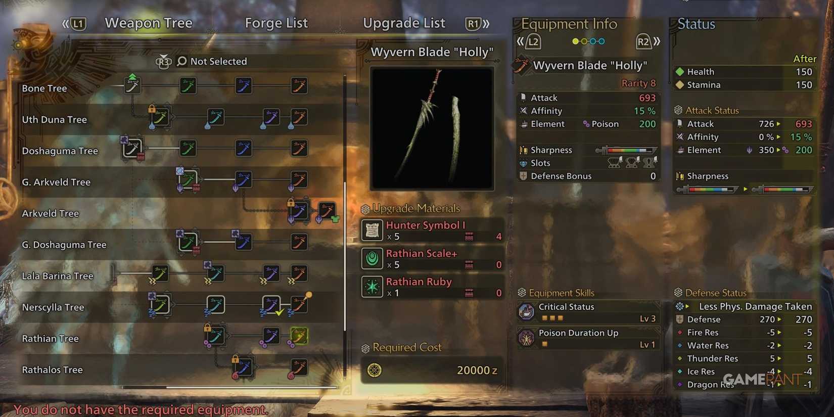 Wyvern Blade "Holly" recipe in Monster Hunter Wilds