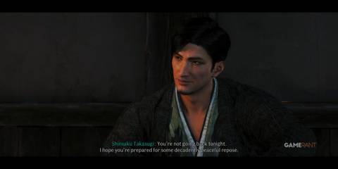 Shinsaku flirting with the player in Rise of the Ronin