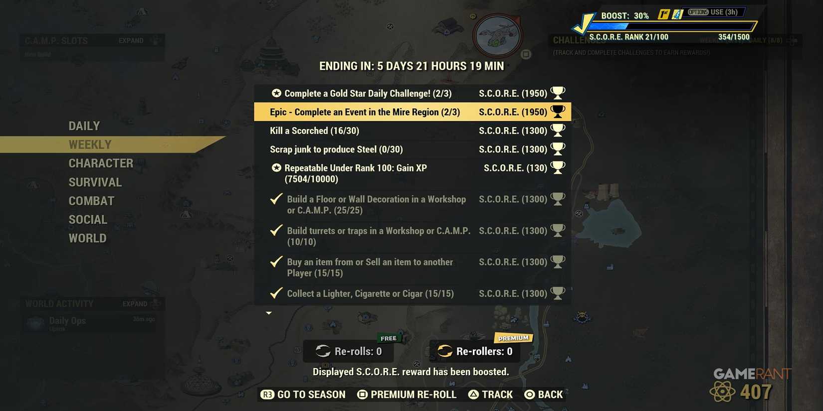 Weekly Challenges In Fallout 76