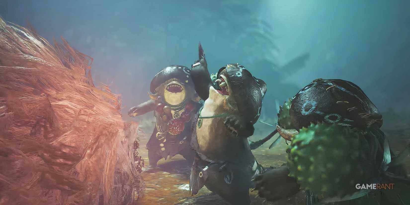 Wubwub's taking hair from Congalala in Monster Hunter Wilds