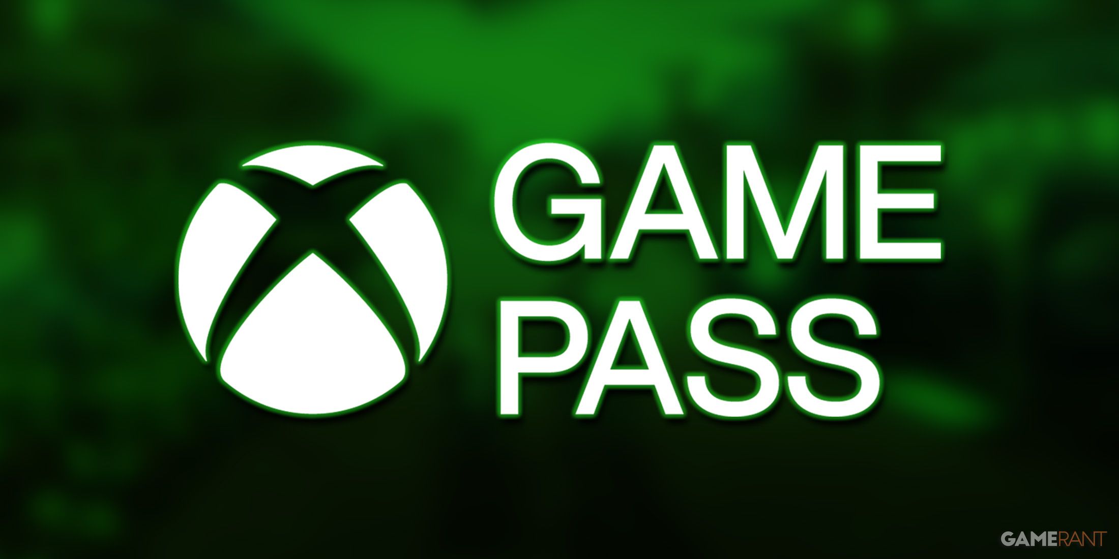 Xbox Game Pass glowing white logo on blurred green background