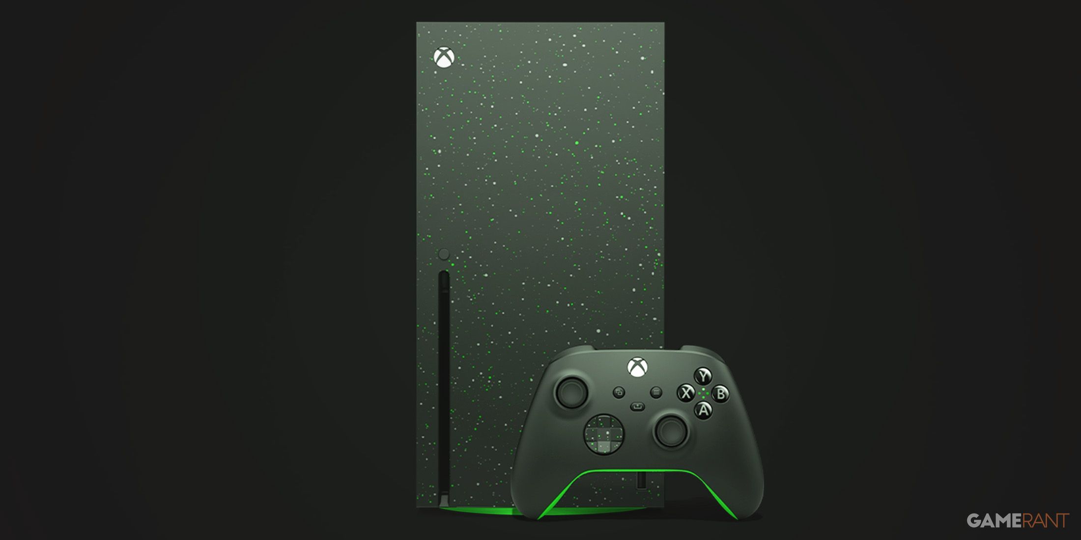 Xbox Series X dark speckle pattern 2x1 composite gray background