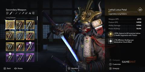 AC Shadows Lethal Lotus Petal Long Katana For Yasuke