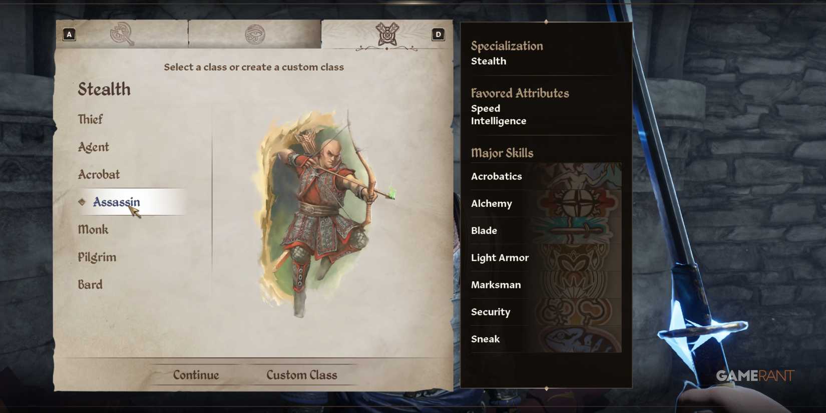 Assassin can be a best beginner class in Oblivion Remastered for stealth lovers, focusing on sneak attacks, marksmanship, and alchemy use