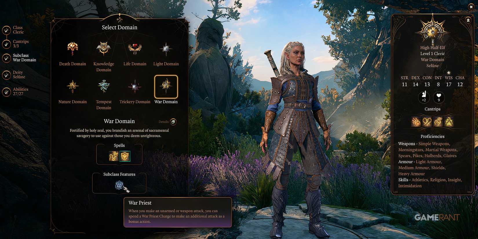 Jaheira respeccing into War Domain Cleric in Baldur's Gate 3