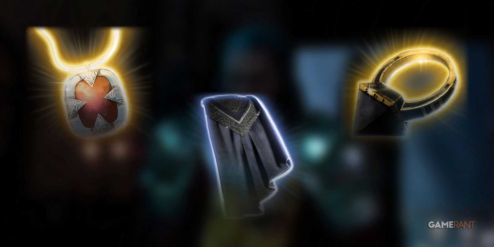 Surgeon's Subjugation Amulet, Cloack of Displacement, and Killer's Sweetheart from Baldur's Gate 3