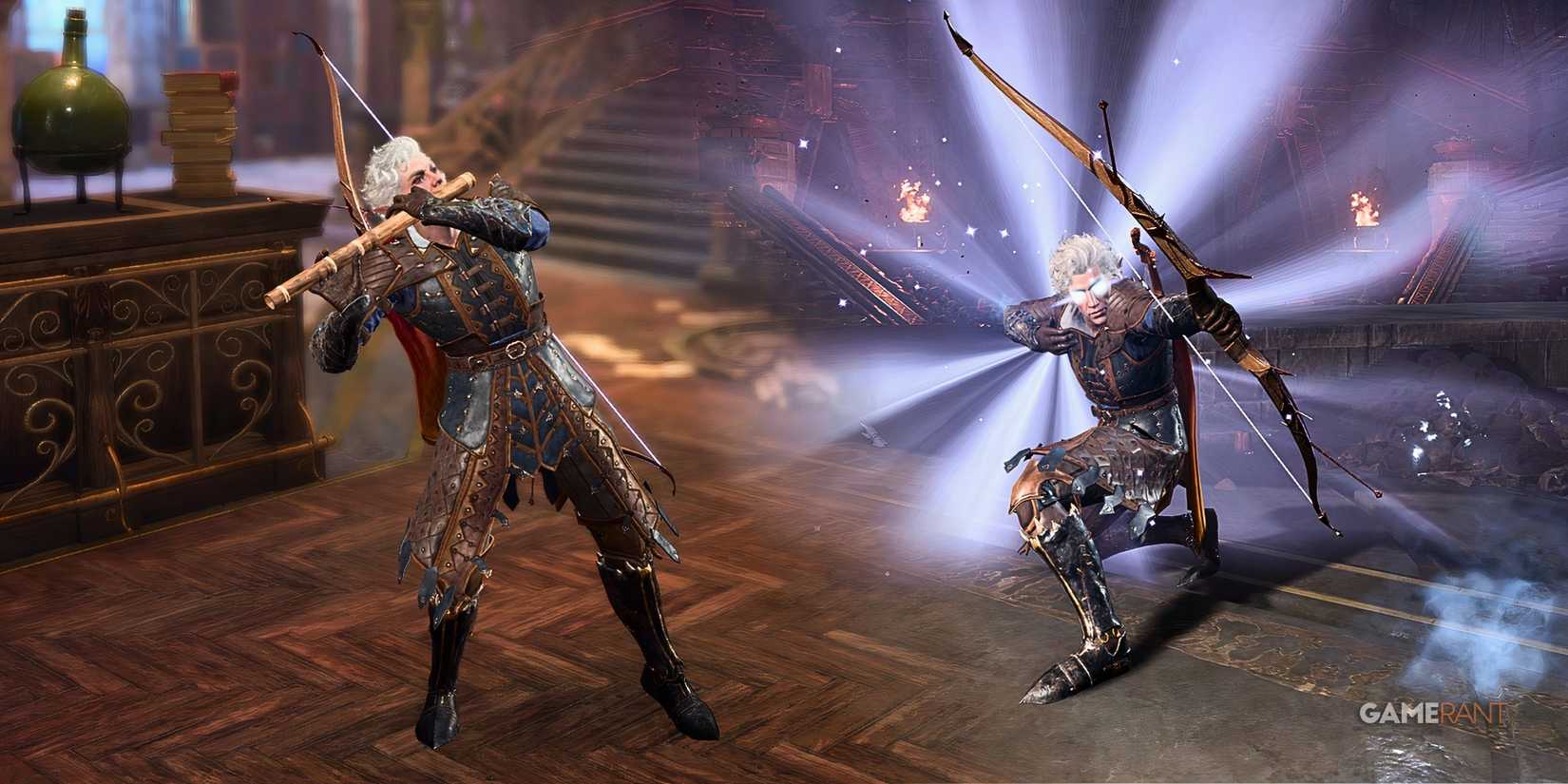 Astarion Posing with a bow and flute in Baldur's Gate 3