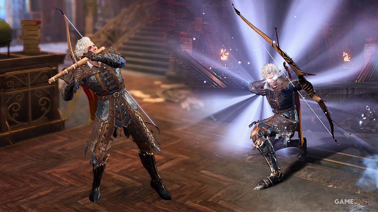 Astarion Posing with a bow and flute in Baldur's Gate 3