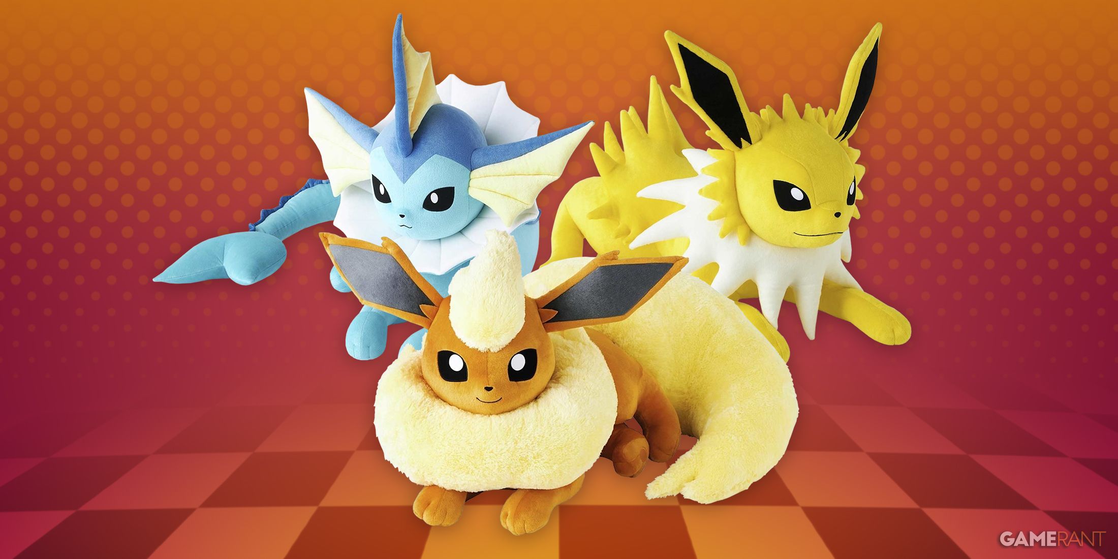 Cuddle Up With Life-Sized Vaporeon, Jolteon, and Flareon Poké Plushes That Are Now Up For Preorder At The Pokémon Center Shop