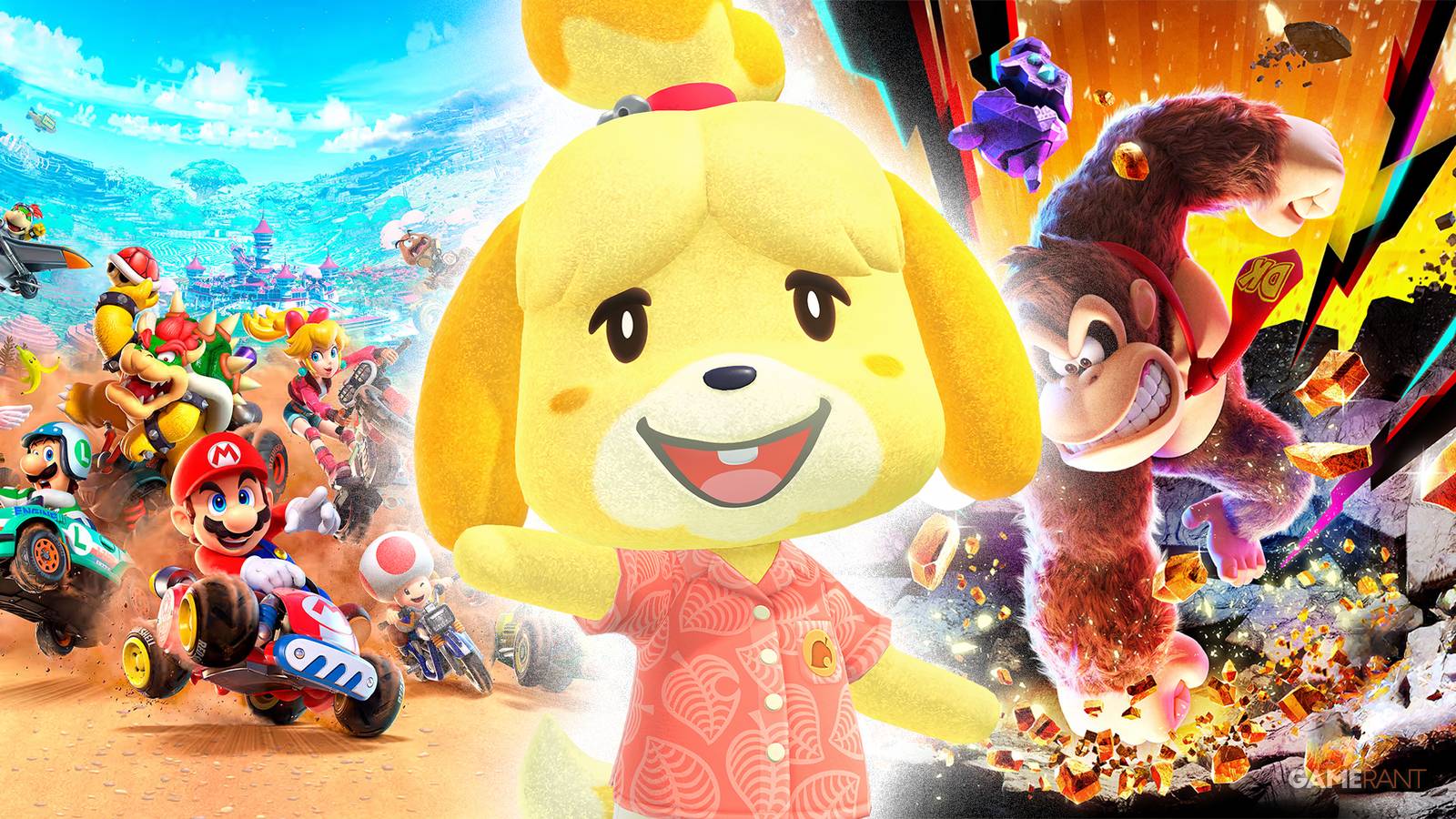 Donkey Kong Bananza Mario Kart World Animal Crossing Question