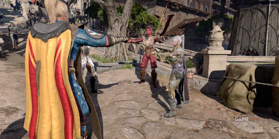 Framing an The Office easter egg using photo mode in Baldur's Gate 3 with natural lighting and poses